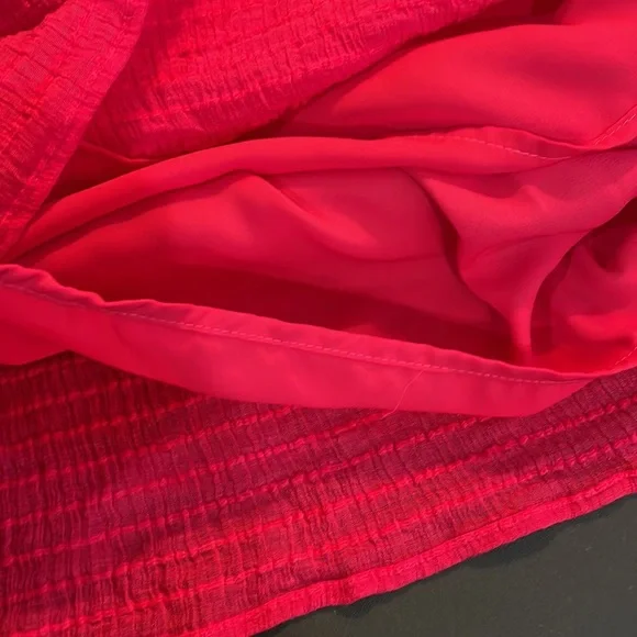 Cece women’s Hot Pink,Red,Ruffle flutter shirt, sleeveless,Mock neck, Size Large - Picture 10 of 12